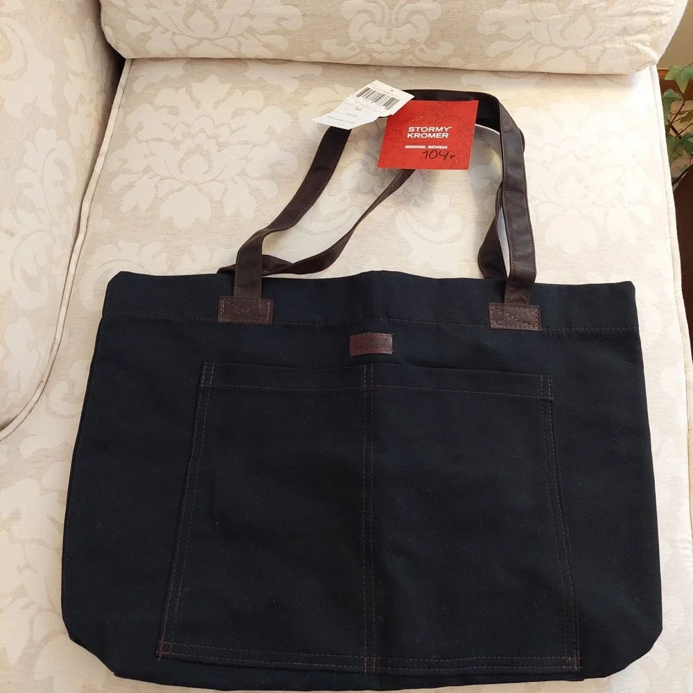 Stormy Kromer Dockside Shoulder Tote Bag Cotton Cord Black One Size $100 NEW!